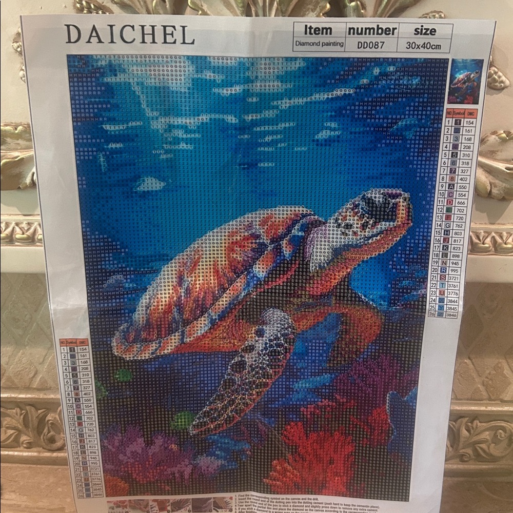 NEW Vibrant Colors Turtle Diamond Art Canvas